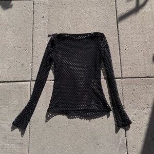 Black Mesh Women's Top